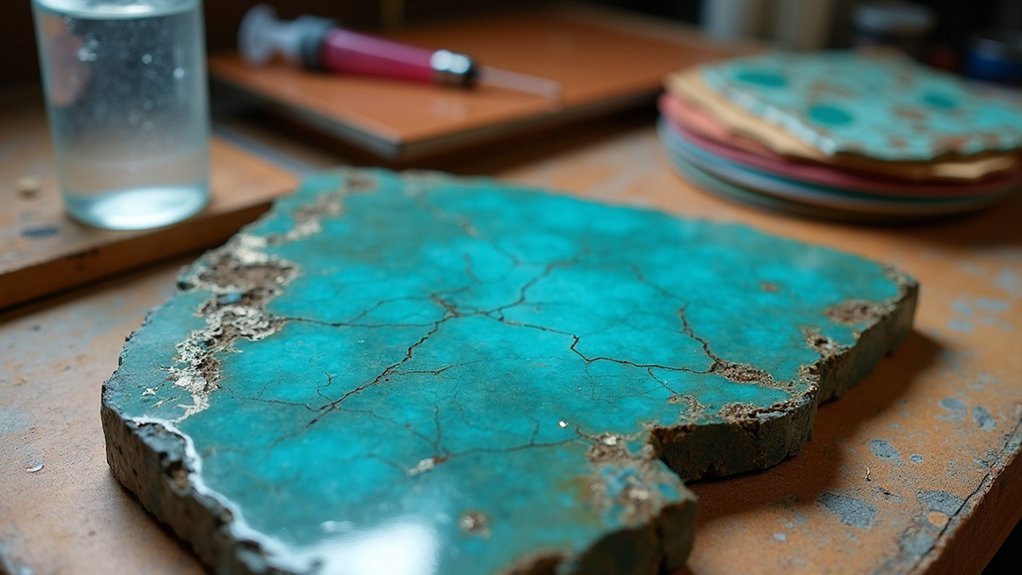 backing and stabilizing turquoise