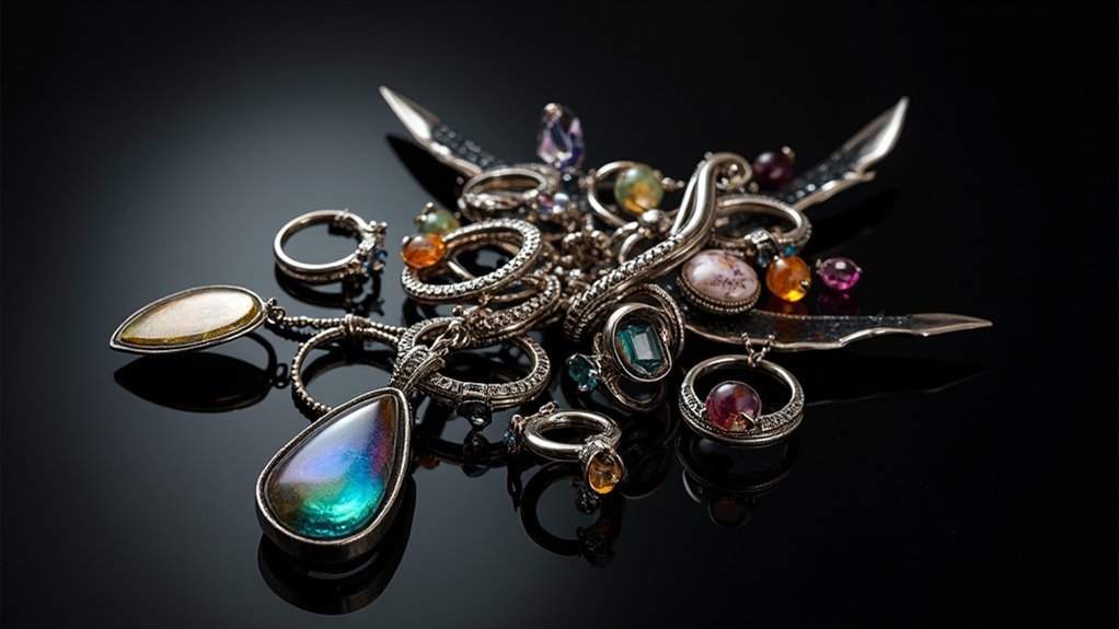 contrasting elements enhance jewelry
