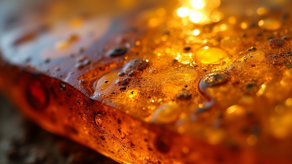 distinctive golden amber coloration