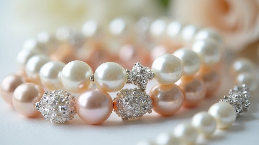 elegant pearl crystal bracelet