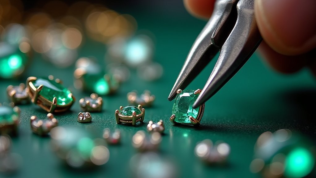 gemstone placement and adjustment
