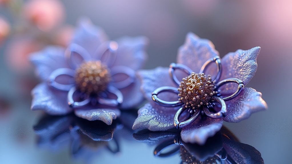 japanese flower earring assembly