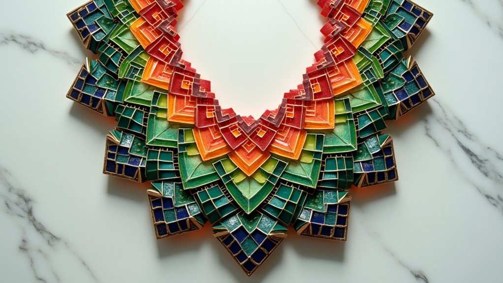 layered enamel necklace styling