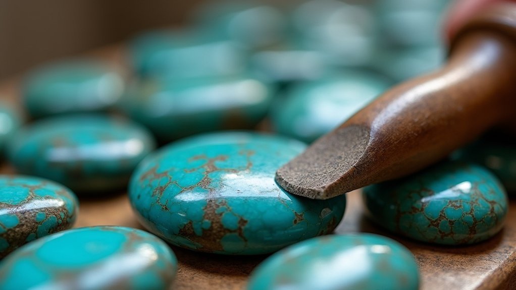 natural vs treated turquoise burnishing