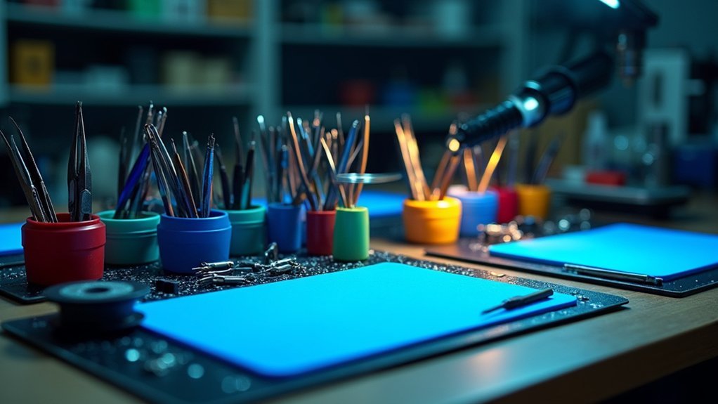 organized anti static soldering tools