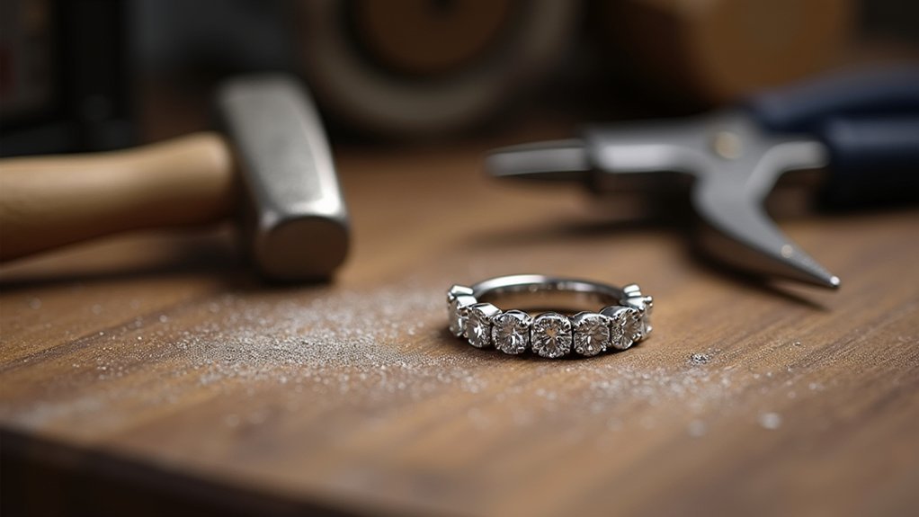 secure stones with consistent hammering