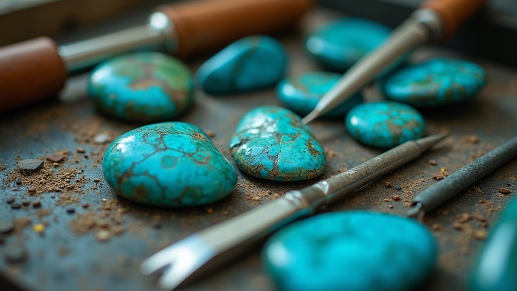 setting turquoise stones technique