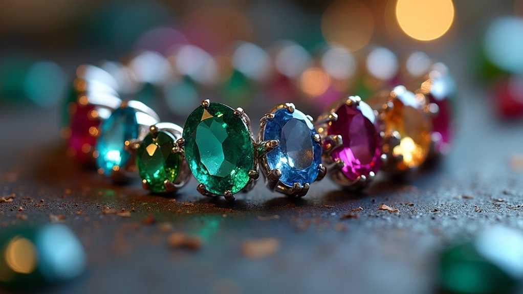 sophisticated flush gemstone settings