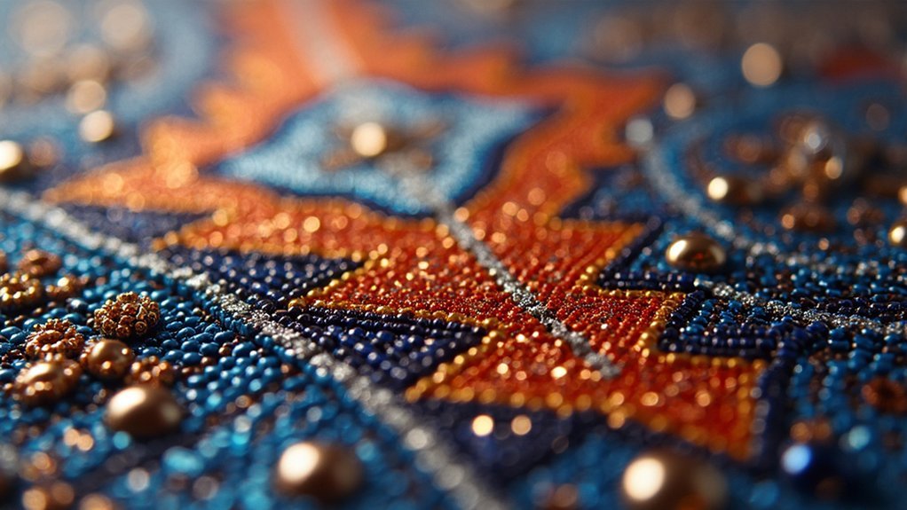 traditional stitching enhances jewelry