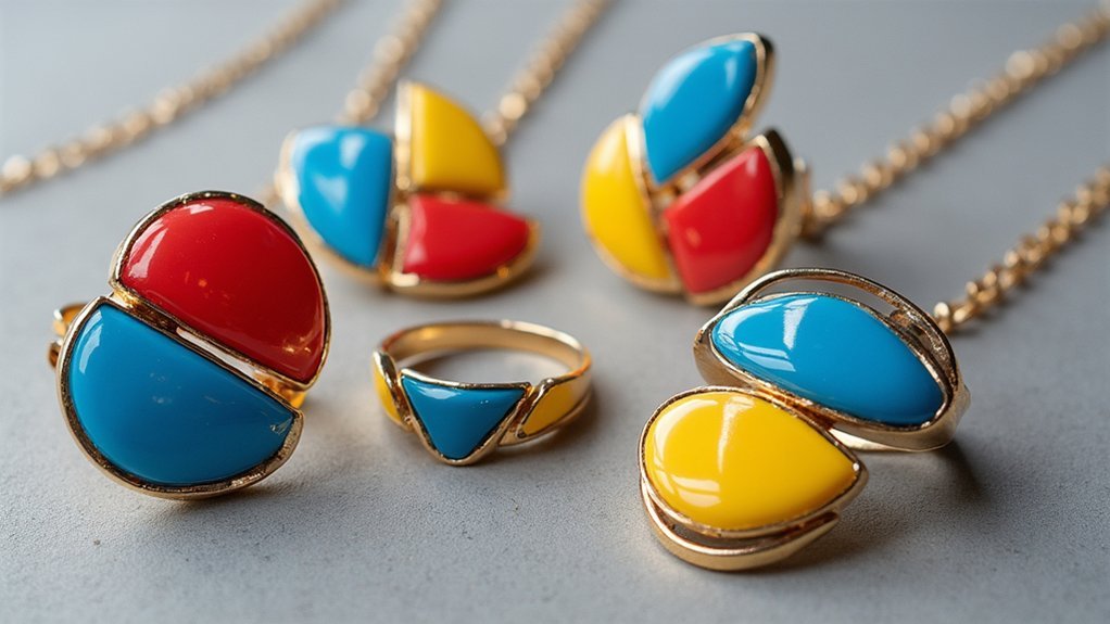 vibrant enamel color blocking