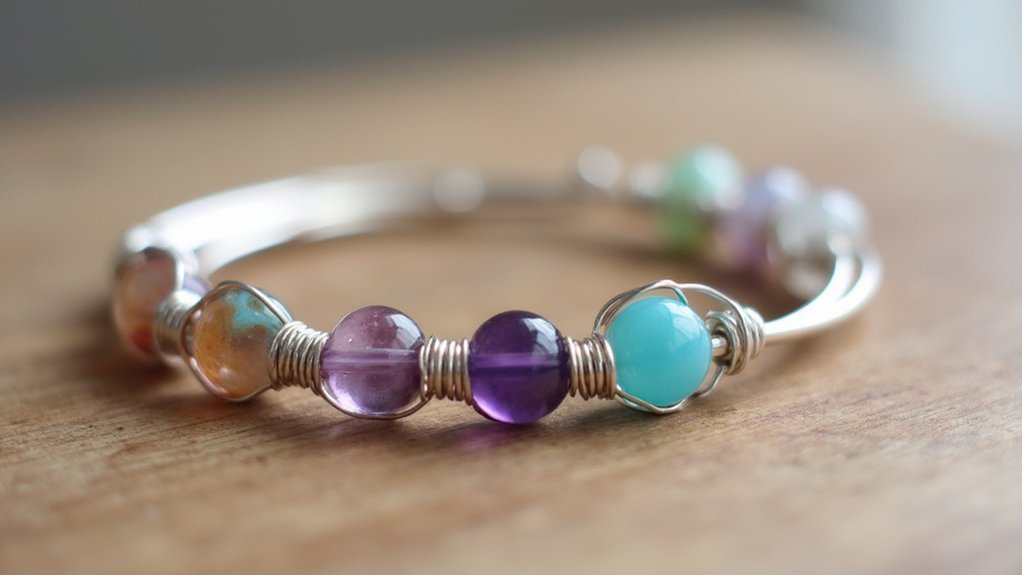 wire wrapped gemstone bracelet design